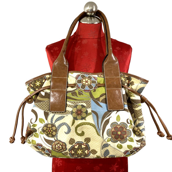 Rosetti Purse Boho Hippie Chic Mod Floral Canvas Shoulder Bag & Zip Coin Pouch - Picture 4 of 14